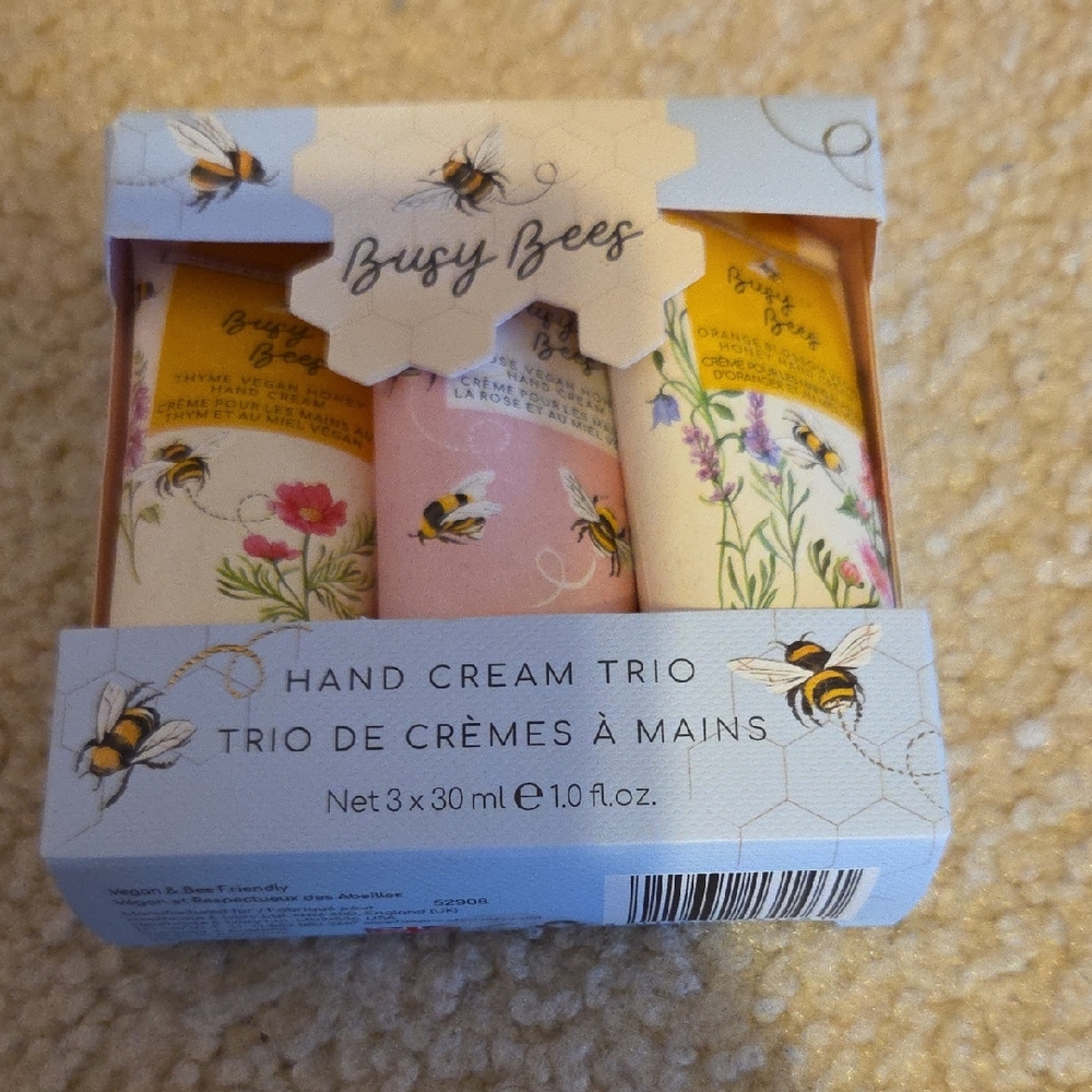 Busy Bees Hand Cream Trio - Pink, Yellow, White